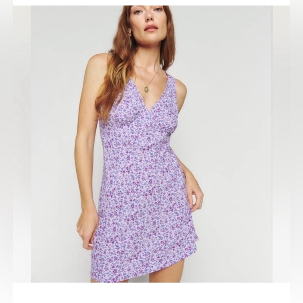 Reformation Calix Dress purple floral print (muse). Pls read description!